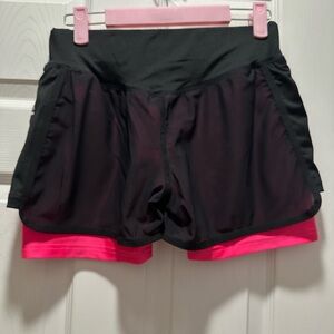 Athleta Black and Pink Athletic Shorts